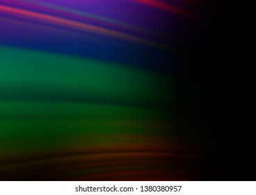 Dark Multicolor, Rainbow vector blurred shine abstract background. Glitter abstract illustration with an elegant design. The best blurred design for your business.