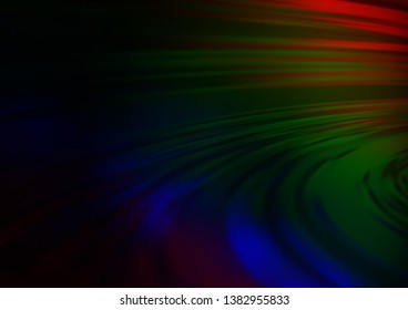 Dark Multicolor, Rainbow vector blurred and colored background. Creative illustration in halftone style with gradient. A completely new design for your business.