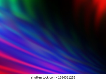 Dark Multicolor, Rainbow vector blurred bright background. Colorful illustration in blurry style with gradient. The background for your creative designs.