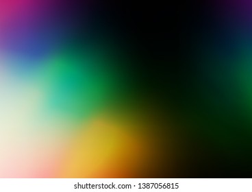 Dark Multicolor, Rainbow vector blurred and colored template. A completely new color illustration in a bokeh style. Brand new style for your business design.