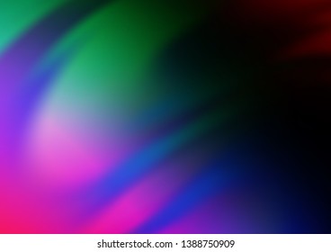 Dark Multicolor, Rainbow vector blurred and colored template. A vague abstract illustration with gradient. The elegant pattern for brand book.