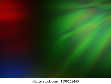 Dark Multicolor, Rainbow vector blurred and colored template. A vague abstract illustration with gradient. Brand new design for your business.