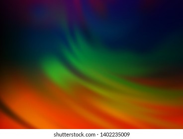 Dark Multicolor, Rainbow vector blurred shine abstract template. Creative illustration in halftone style with gradient. The background for your creative designs.