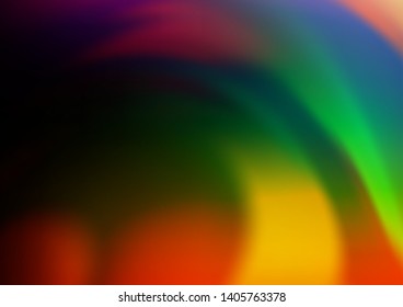 Dark Multicolor, Rainbow vector blurred bright background. Colorful illustration in blurry style with gradient. The background for your creative designs.