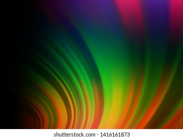 Dark Multicolor, Rainbow vector blurred bright template. Modern geometrical abstract illustration with gradient. A completely new template for your design.