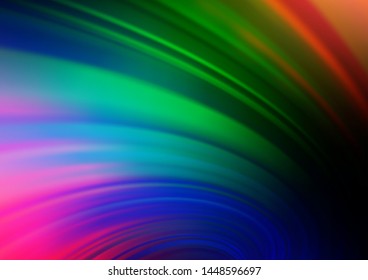 Dark Multicolor, Rainbow vector blurred and colored background. Colorful illustration in abstract style with gradient. The template for backgrounds of cell phones.