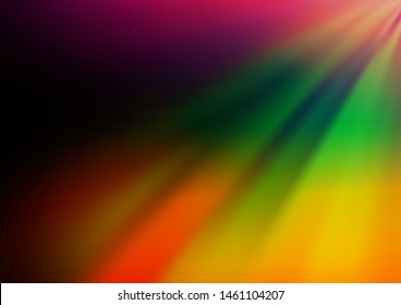 Dark Multicolor, Rainbow vector blurred and colored background. A completely new color illustration in a bokeh style. Brand new design for your business.