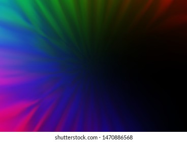 Dark Multicolor, Rainbow vector blurred shine abstract background. A vague abstract illustration with gradient. Brand new style for your business design.