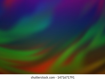 Dark Multicolor, Rainbow vector blurred shine abstract template. Colorful abstract illustration with gradient. The background for your creative designs.
