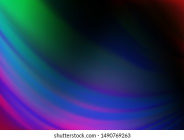 Dark Multicolor, Rainbow vector blurred shine abstract background. Glitter abstract illustration with an elegant design. The template can be used for your brand book.
