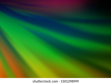 Dark Multicolor, Rainbow vector blurred and colored background. A completely new color illustration in a bokeh style. Brand new design for your business.