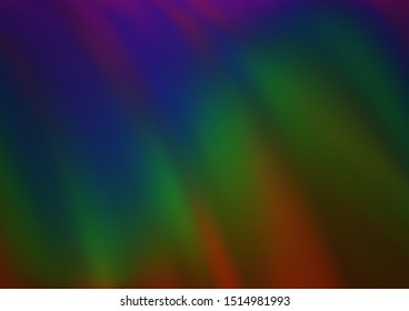 Dark Multicolor, Rainbow vector blurred shine abstract template. Creative illustration in halftone style with gradient. The background for your creative designs.