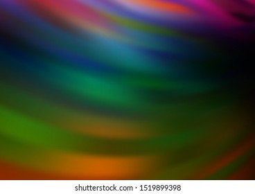 Dark Multicolor, Rainbow vector blurred shine abstract background. Creative illustration in halftone style with gradient. The background for your creative designs.