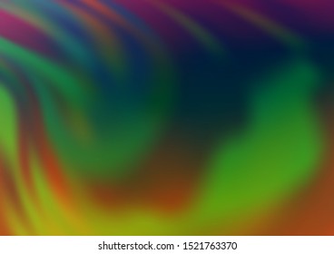 Dark Multicolor, Rainbow vector blurred shine abstract template. Creative illustration in halftone style with gradient. The template can be used for your brand book.