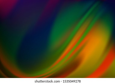 Dark Multicolor, Rainbow vector blurred shine abstract background. Shining colored illustration in smart style. The best blurred design for your business.