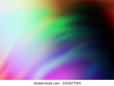 Dark Multicolor, Rainbow vector blurred and colored template. Glitter abstract illustration with an elegant design. Brand new style for your business design.