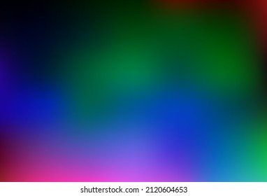 Dark Multicolor, Rainbow vector blurred shine abstract pattern. A completely new color illustration in a bokeh style. Template for any brand book.