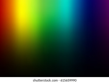 Dark Multicolor, Rainbow vector blurred colored illustration. Brand-new design for your business. Creative background in halftone style with gradient.
