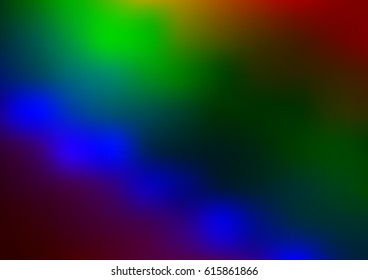 Dark Multicolor, Rainbow vector blurred background with glow. Art design pattern. Glitter abstract illustration with elegant bright gradient design.