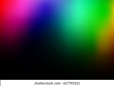 Dark Multicolor, Rainbow vector blurred colored illustration. Brand-new design for your business. Creative background in halftone style with gradient.