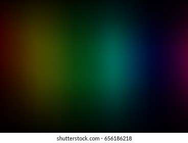 Dark Multicolor, Rainbow vector blurred shine abstract background. Creative illustration in halftone style with gradient. A completely new design for your business.