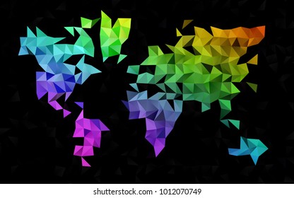 Dark Multicolor, Rainbow vector blurry triangle pattern. Modern geometrical abstract illustration with gradient. The textured pattern can be used for background.