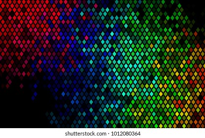 Dark Multicolor, Rainbow vector blurry rectangular background. Geometric background in square style with gradient. The pattern can be used for brand-new background.