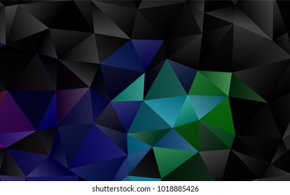 Dark Multicolor, Rainbow vector blurry triangle pattern. A completely new color illustration in a vague style. Brand-new design for your business.