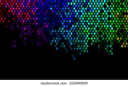 Dark Multicolor, Rainbow vector blurry rectangular background. Geometric background in square style with gradient. The pattern can be used for brand-new background.
