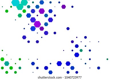 Dark Multicolor, Rainbow vector blurry hexagon background design. Geometric background in Origami style with gradient. 