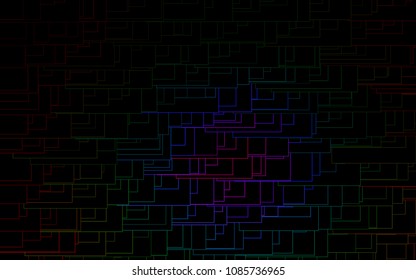 Dark Multicolor, Rainbow vector blurry rectangular background. Geometric background in square style with gradient. The pattern can be used for brand-new background.