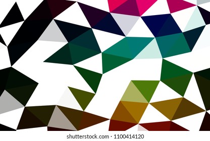 Dark Multicolor, Rainbow vector blurry hexagon blurry triangle. A sample with polygonal shapes. The polygonal design can be used for your web site.