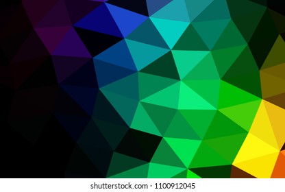 Dark Multicolor, Rainbow vector blurry hexagon blurry triangle. Brand new colored illustration in blurry style with gradient. The elegant pattern can be used as part of a brand book.