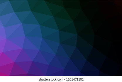 Dark Multicolor, Rainbow vector blurry triangle background. Creative geometric illustration in Origami style with gradient. Brand new style for your business design.
