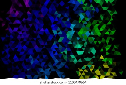 Dark Multicolor, Rainbow vector blurry triangle template. Colorful illustration in abstract style with gradient. The template can be used as a background for cell phones.