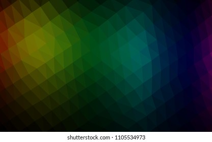 Dark Multicolor, Rainbow vector blurry hexagon template. Creative illustration in halftone style with gradient. A completely new template for your business design.