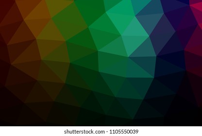 Dark Multicolor, Rainbow vector blurry hexagon blurry triangle. Colorful abstract illustration with gradient. A completely new design for your business.
