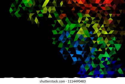 Dark Multicolor, Rainbow vector blurry triangle background. Modern geometrical abstract illustration with gradient. Triangular pattern for your business design.