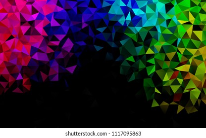 Dark Multicolor, Rainbow vector blurry triangle pattern. Brand-new colored illustration in blurry style with gradient. The textured pattern can be used for background.