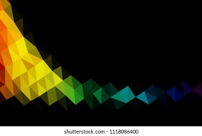 Dark Multicolor, Rainbow vector blurry hexagon template. Colorful abstract illustration with gradient. The template can be used as a background for cell phones.
