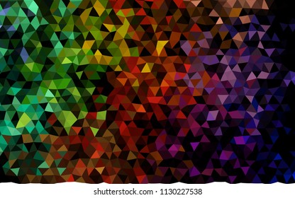 Dark Multicolor, Rainbow vector blurry triangle background. An elegant bright illustration with gradient. The textured pattern can be used for background.