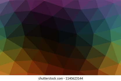 Dark Multicolor, Rainbow vector blurry triangle pattern. Modern geometrical abstract illustration with gradient. The completely new template can be used for your brand book.