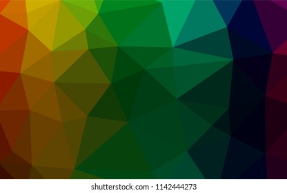 Dark Multicolor, Rainbow vector blurry hexagon template. Creative geometric illustration in Origami style with gradient. The best triangular design for your business.
