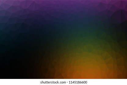 Dark Multicolor, Rainbow vector blurry hexagon texture. Glitter abstract illustration with an elegant design. A completely new design for your business.