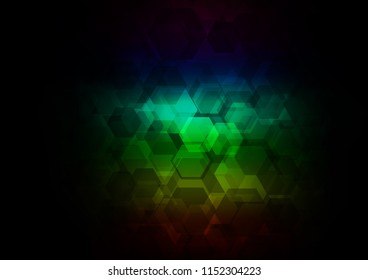 Dark Multicolor, Rainbow vector blurry hexagon template. An elegant bright illustration with gradient. A completely new template for your business design.