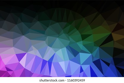 Dark Multicolor, Rainbow vector blurry hexagon template. Modern geometrical abstract illustration with gradient. The template can be used as a background for cell phones.