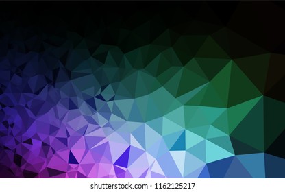 Dark Multicolor, Rainbow vector blurry hexagon template. Creative geometric illustration in Origami style with gradient. The elegant pattern can be used as part of a brand book.