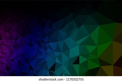 Dark Multicolor, Rainbow vector blurry hexagon texture. A sample with polygonal shapes. The elegant pattern can be used as part of a brand book.