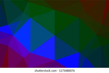 Dark Multicolor, Rainbow vector blurry hexagon pattern. Shining colored illustration in a Brand new style. The polygonal design can be used for your web site.