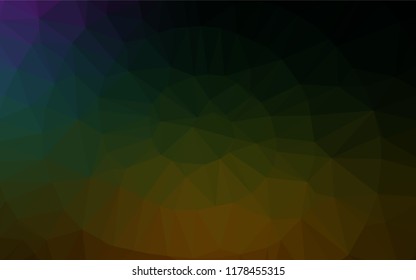 Dark Multicolor, Rainbow vector blurry hexagon texture. Colorful abstract illustration with gradient. The best triangular design for your business.